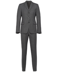 Prada Single Breast 3-Button Wool Suit in Anthracite