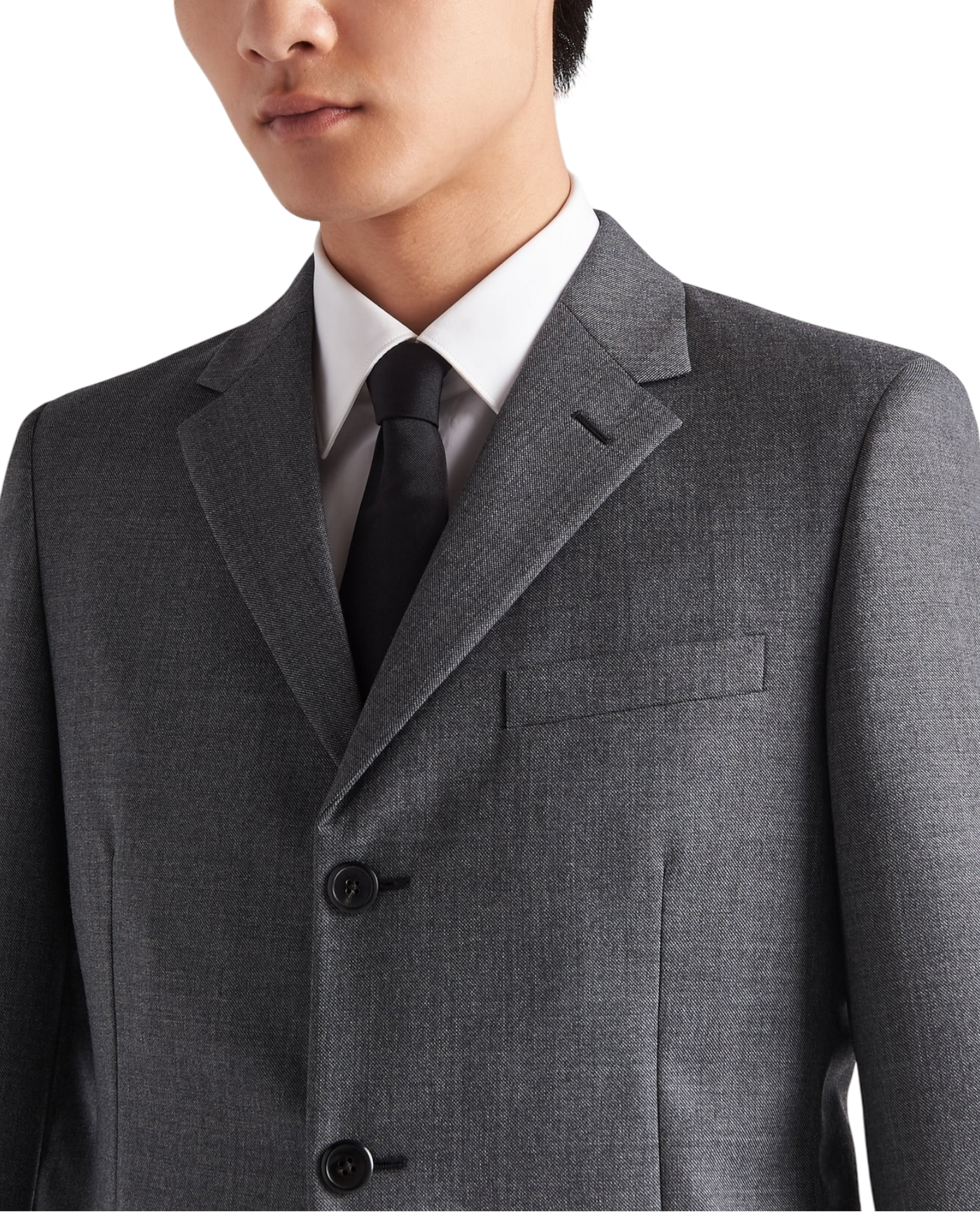 Prada Single Breast 3-Button Wool Suit in Anthracite