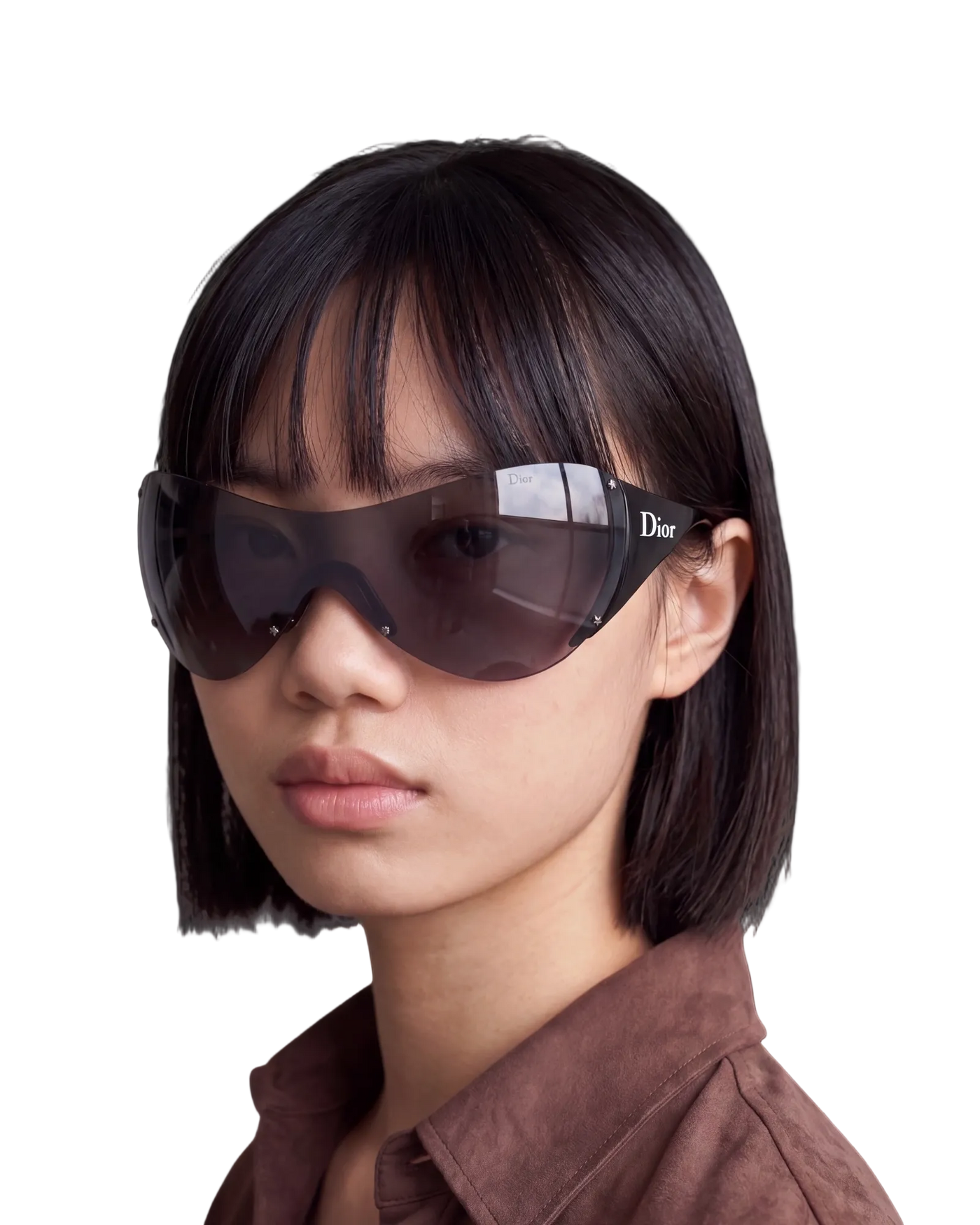 Dior Ski 1 Shield Sunglasses — Black, White Logo