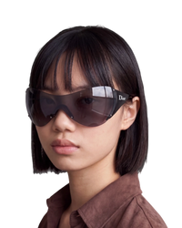 Dior Ski 1 Shield Sunglasses — Black, White Logo