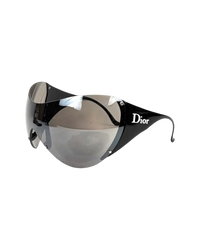Dior Ski 1 Shield Sunglasses — Black, White Logo