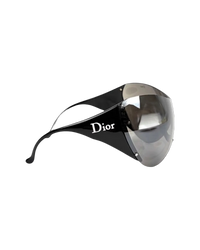 Dior Ski 1 Shield Sunglasses — Black, White Logo