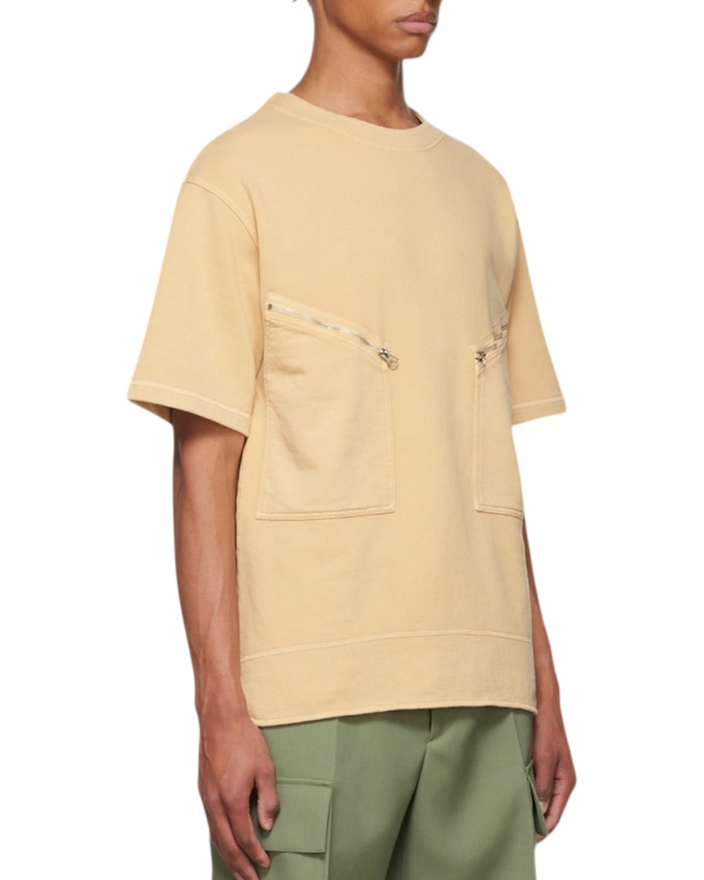Jil Sander Zipped Patch Pocket Crewneck Shirt