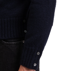 Thom Browne 4-Bar Polo Jumper in Navy