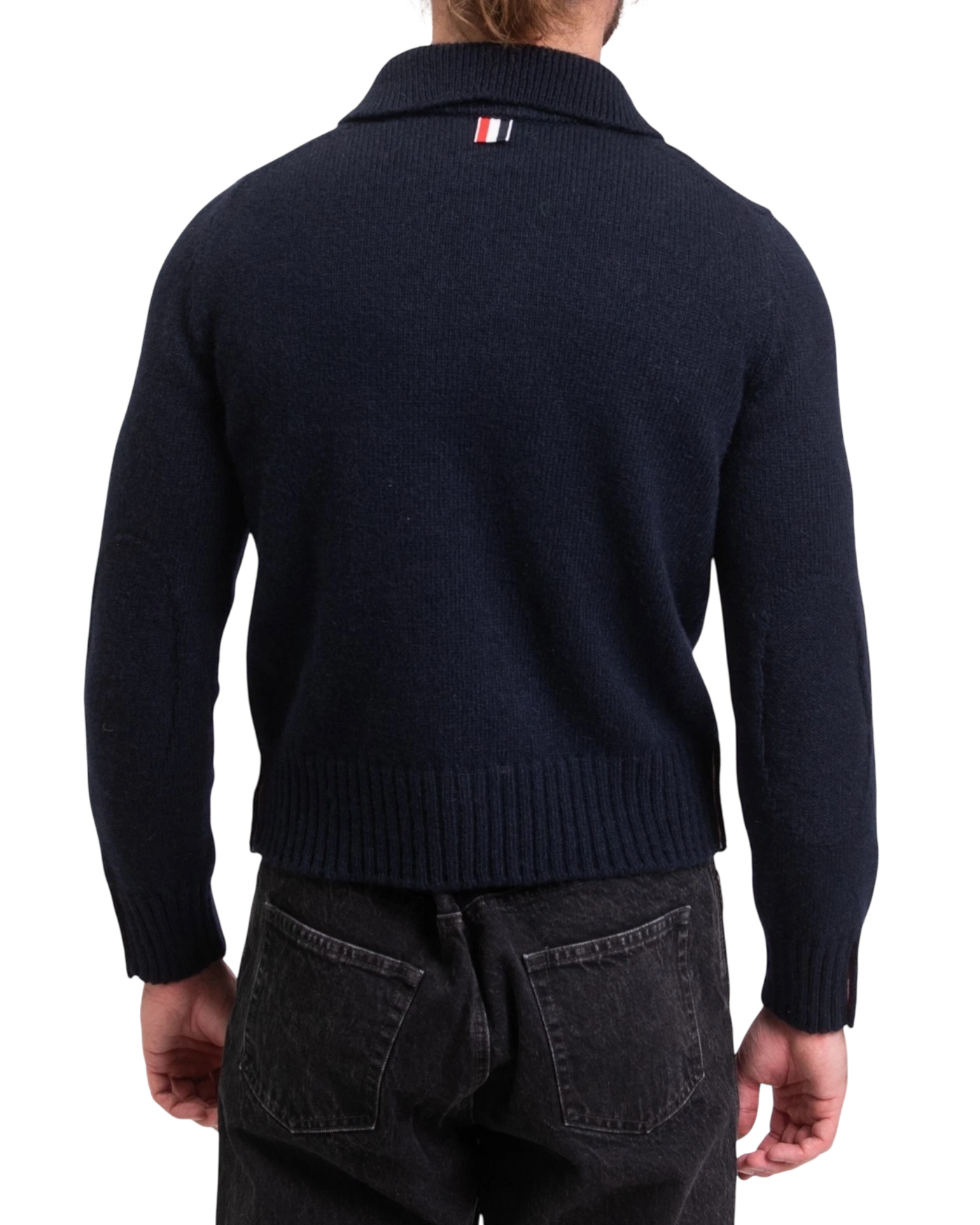 Thom Browne 4-Bar Polo Jumper in Navy