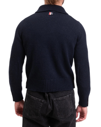Thom Browne 4-Bar Polo Jumper in Navy