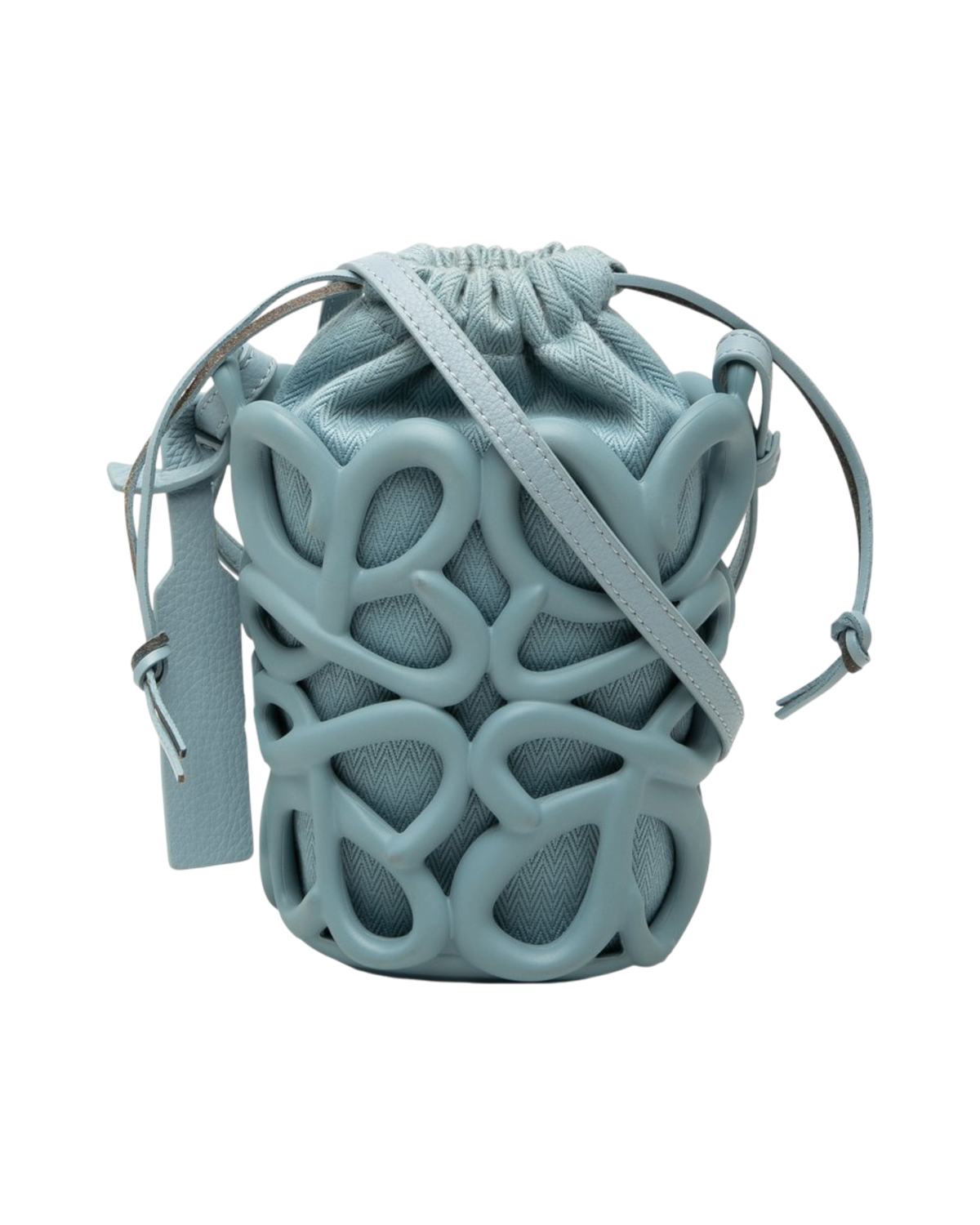 Loewe Anagram Inflated Cutout Bucket Bag — Light Blue
