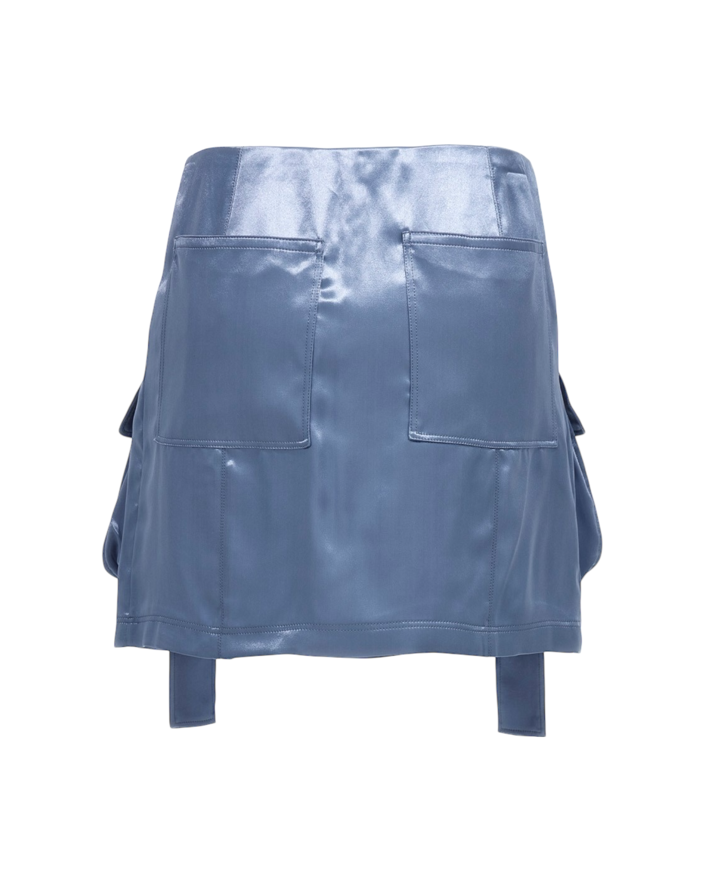 Fendi Satin Utility Skirt - Ice Blue,  Size M