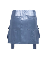 Fendi Satin Utility Skirt - Ice Blue,  Size M