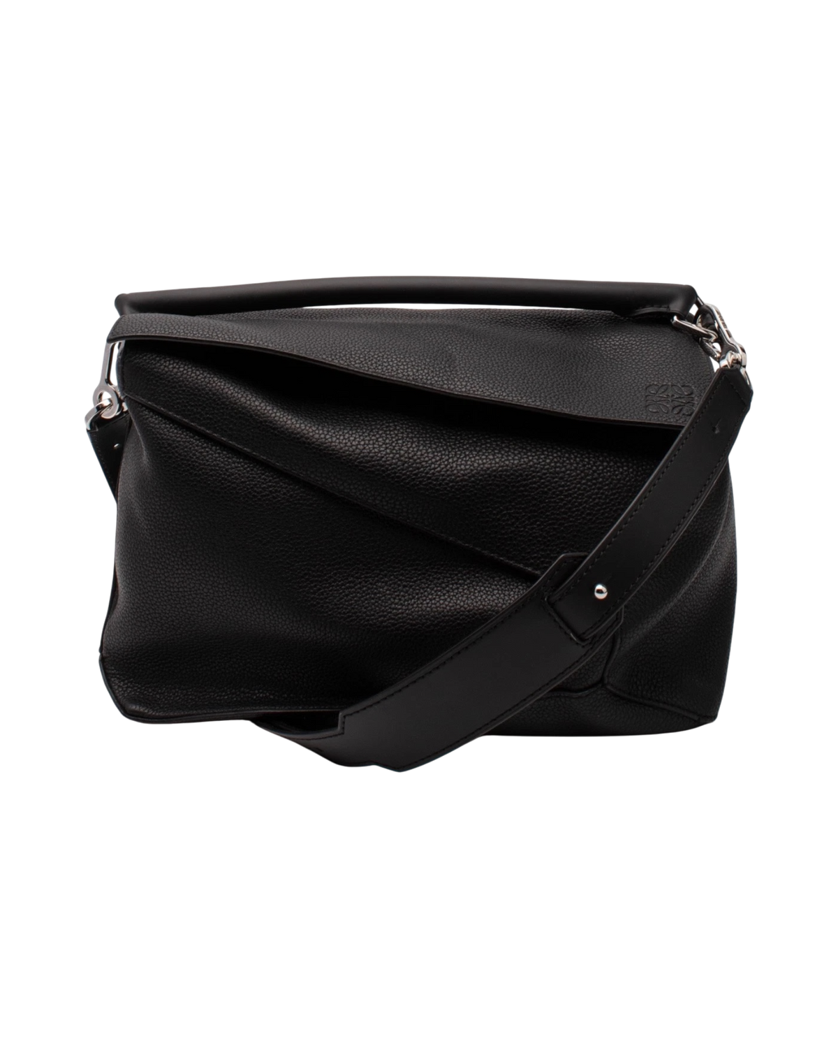 Loewe Puzzle Bag in Grained Calfskin — Black, Large