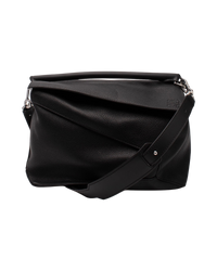 Loewe Puzzle Bag in Grained Calfskin — Black, Large