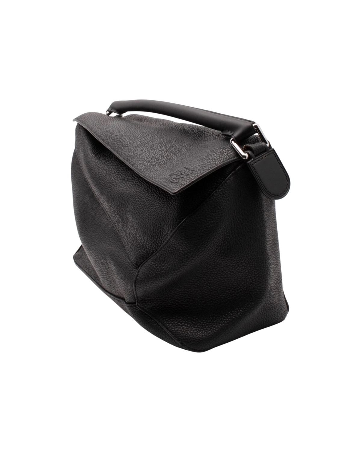Loewe Puzzle Bag in Grained Calfskin — Black, Large