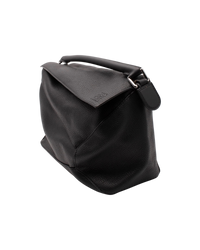 Loewe Puzzle Bag in Grained Calfskin — Black, Large