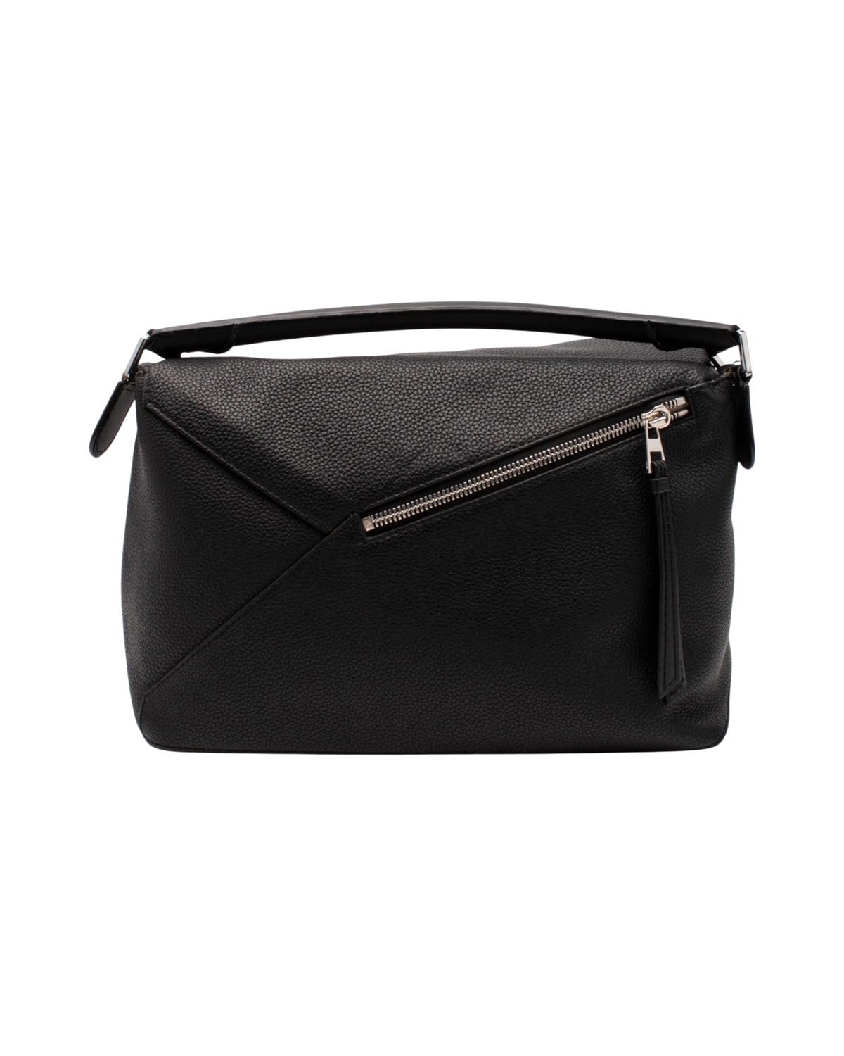 Loewe Puzzle Bag in Grained Calfskin — Black, Large