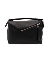 Loewe Puzzle Bag in Grained Calfskin — Black, Large