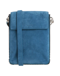 Mugler Suede Leather Crossbody Bag in Blue