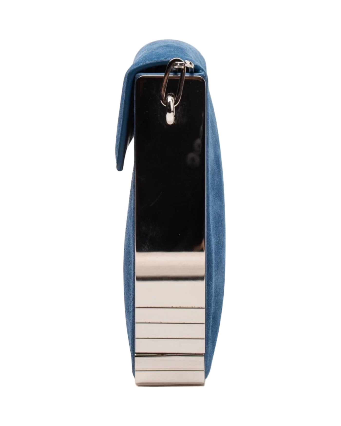 Mugler Suede Leather Crossbody Bag in Blue