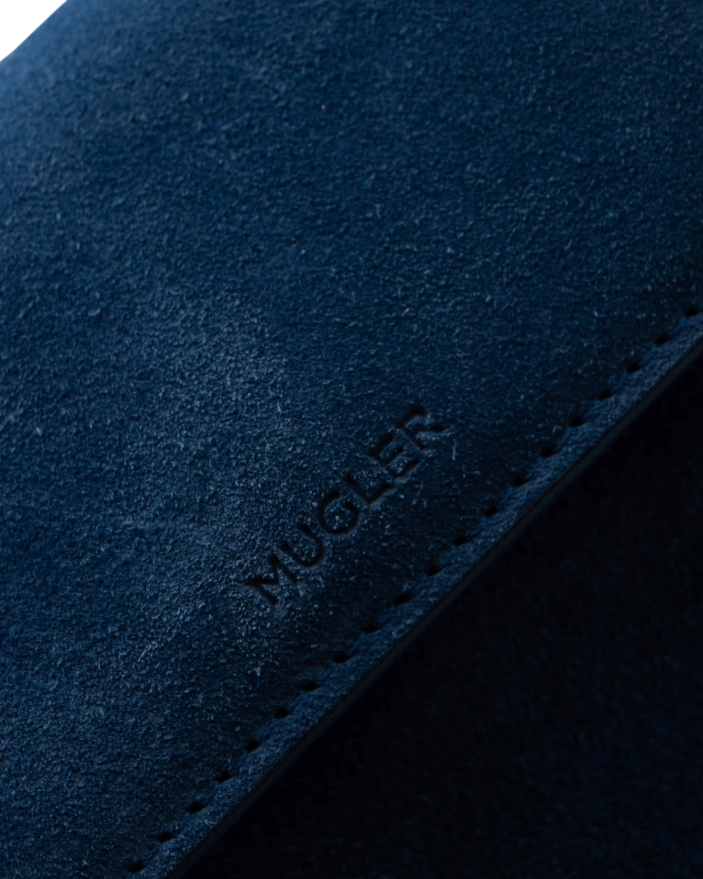 Mugler Suede Leather Crossbody Bag in Blue