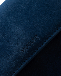 Mugler Suede Leather Crossbody Bag in Blue