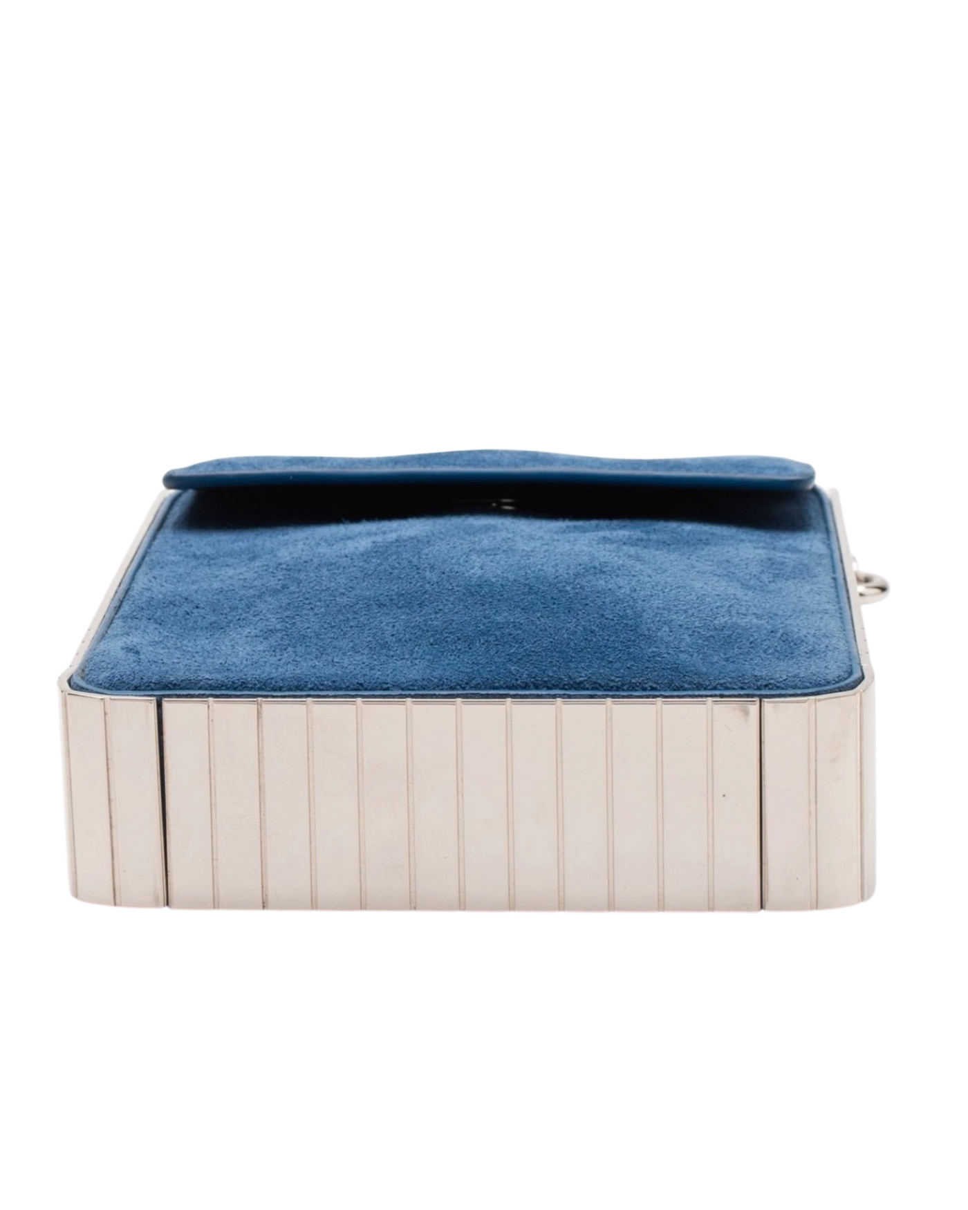 Mugler Suede Leather Crossbody Bag in Blue