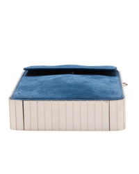 Mugler Suede Leather Crossbody Bag in Blue