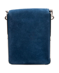 Mugler Suede Leather Crossbody Bag in Blue
