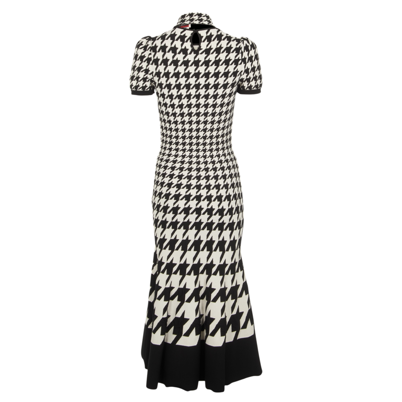 Alexander McQueen Houndstooth Wool Blend Midi Dress