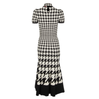 Alexander McQueen Houndstooth Wool Blend Midi Dress