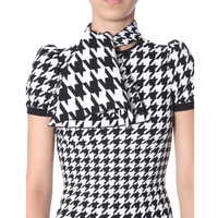 Alexander McQueen Houndstooth Wool Blend Midi Dress