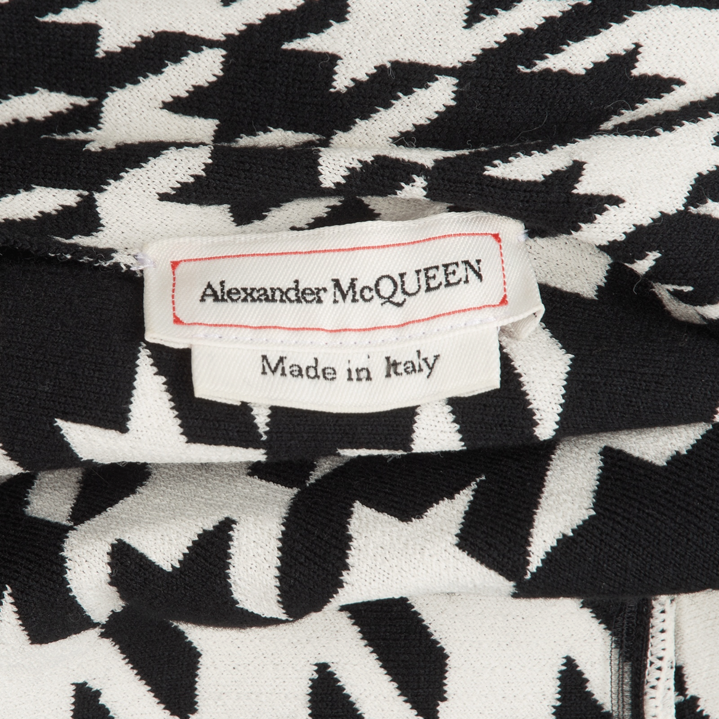 Alexander McQueen Houndstooth Wool Blend Midi Dress