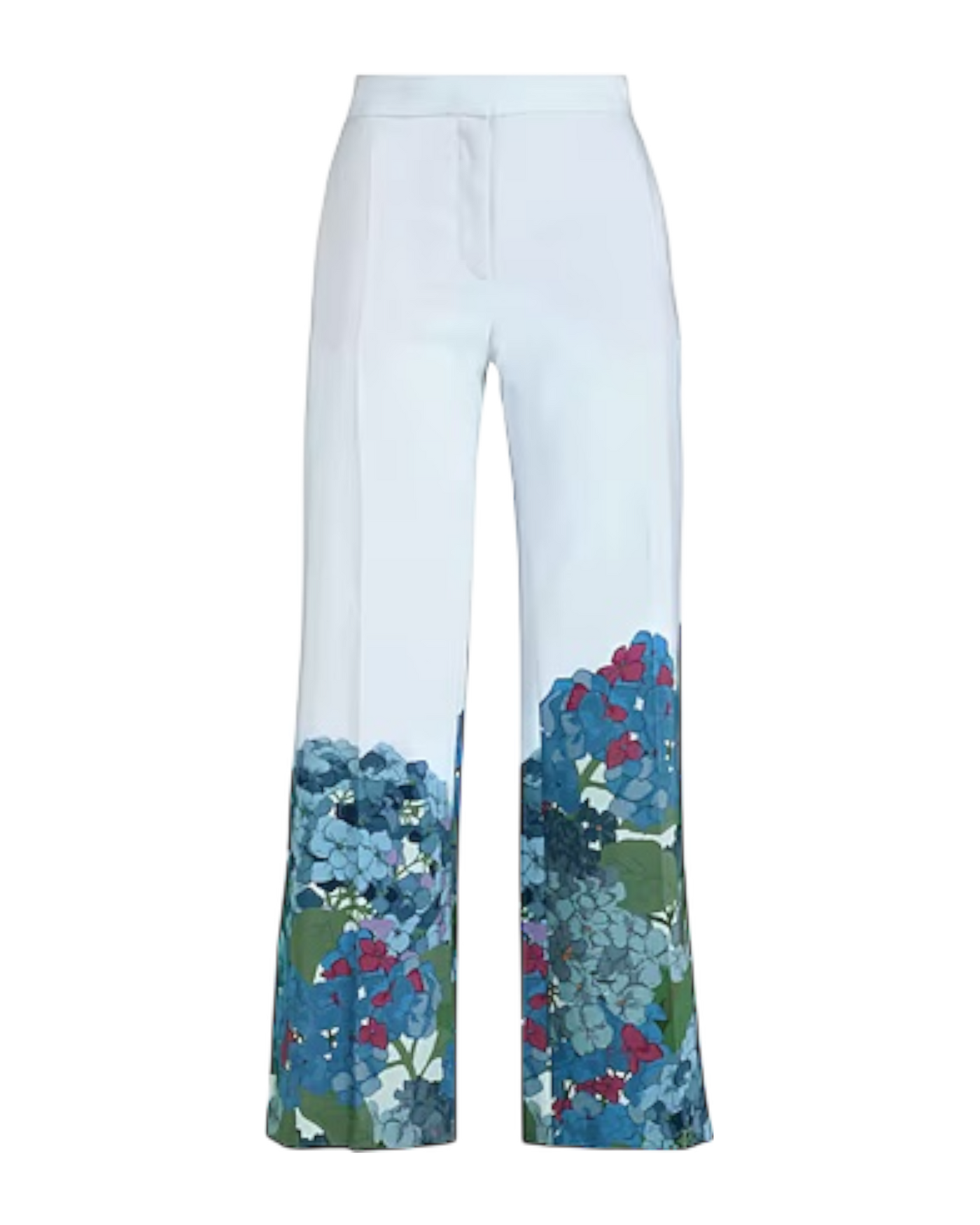 Valentino Macro Ortensia Printed Silk Flared Pants