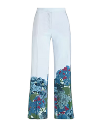 Valentino Macro Ortensia Printed Silk Flared Pants