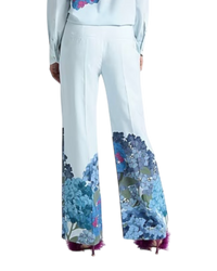 Valentino Macro Ortensia Printed Silk Flared Pants