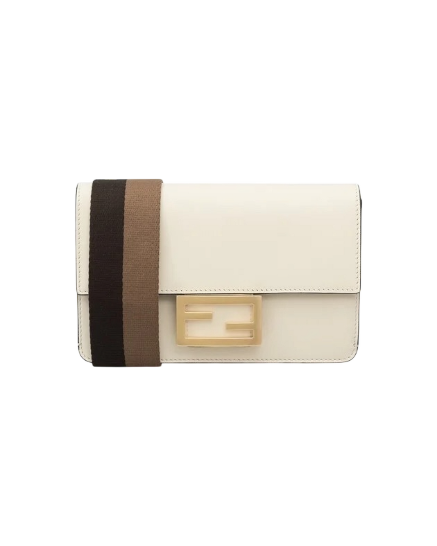 Fendi Flat Baguette in Cream Leather