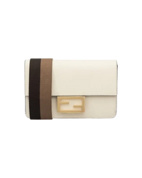Fendi Flat Baguette in Cream Leather
