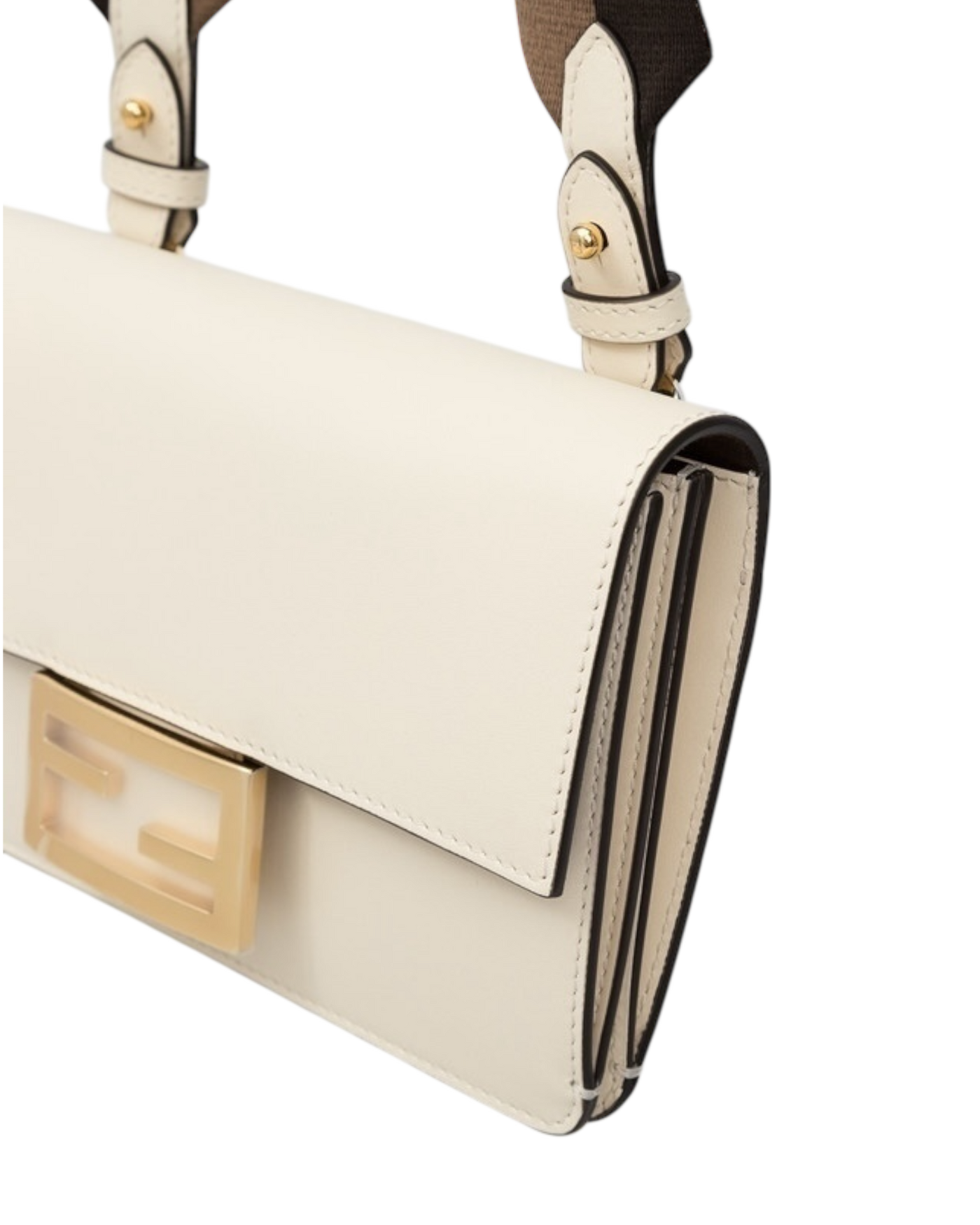 Fendi Flat Baguette in Cream Leather