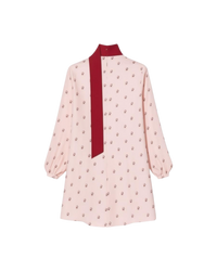 Valentino Tie Neck Floral-print Silk Crepe de Chine Mini Dress