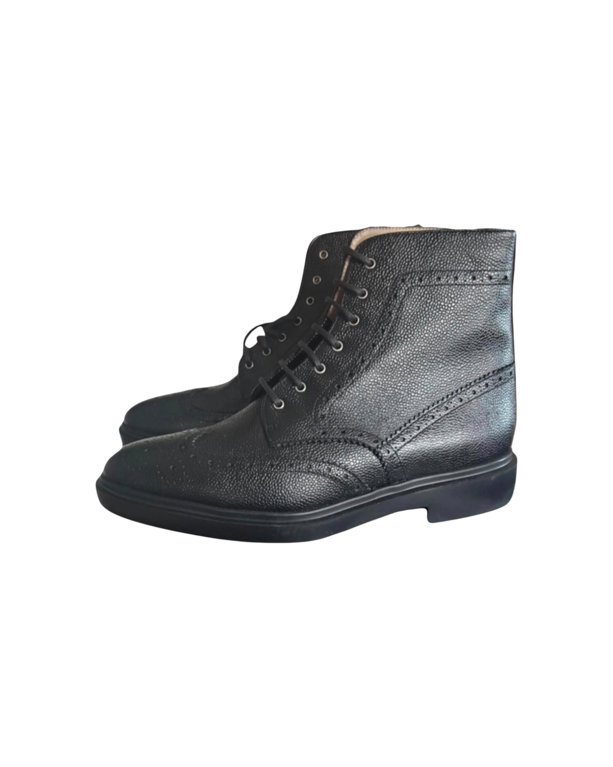 Thom Browne Pebbled Leather Boots — Black, US 9.5 / EU 42.5