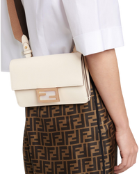 Fendi Flat Baguette in Cream Leather