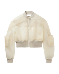 Rick Owens Girdered Bomber Cropped in Transparent Leather