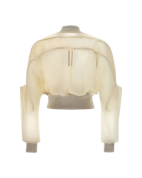 Rick Owens Girdered Bomber Cropped in Transparent Leather