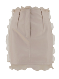 Fendi Leather Mini Skirt With Organza Silk Ruffled Edges