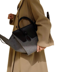 Celine Tie Bag in Felt & Calfskin Leather