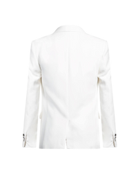 Balmain Double-Breasted Viscose Blazer with Logoed Buttons