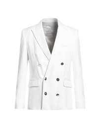 Balmain Double-Breasted Viscose Blazer with Logoed Buttons