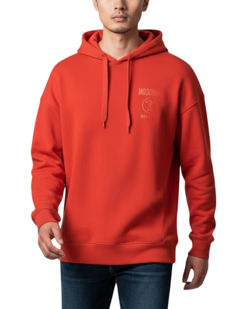 Moschino Embossed Logo Hoodie in Orange