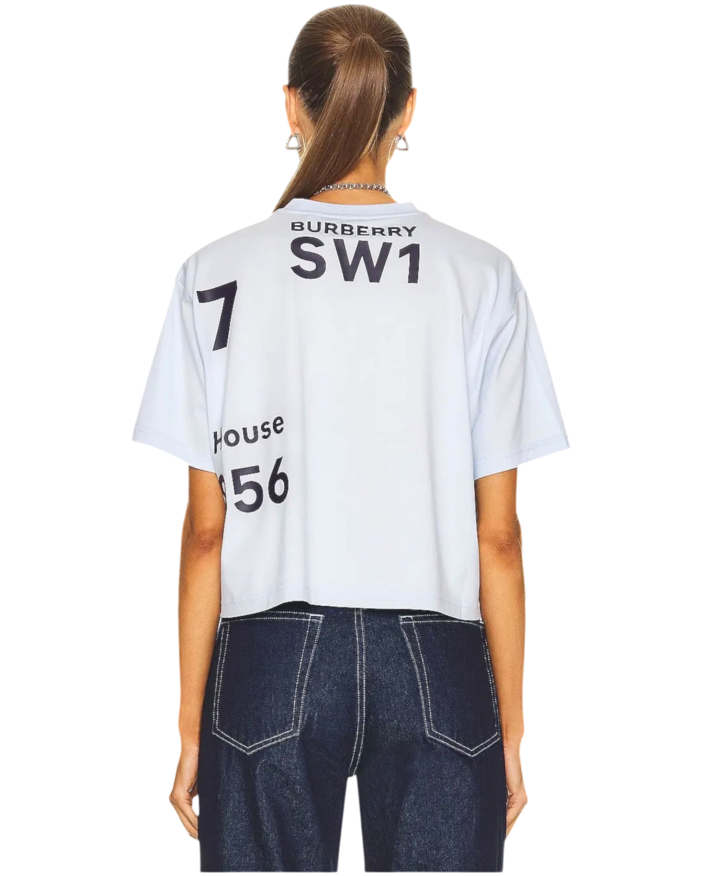 Burberry Horseferry Laney Light Blue Crop Top