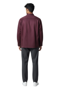 Dries Van Noten Burgundy Jacquard Viscose Shirt