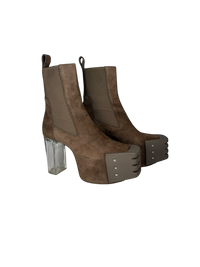 Rick Owens Grill Kiss Suede Heel Boots