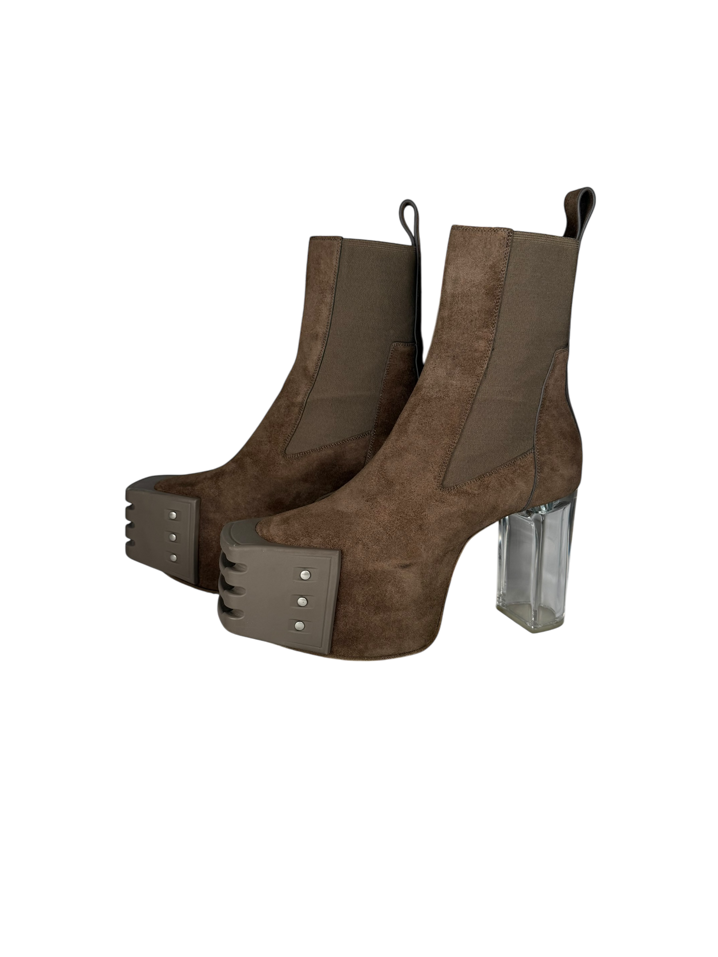 Rick Owens Grill Kiss Suede Heel Boots